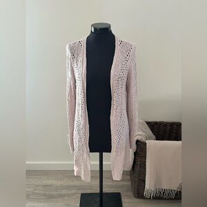 Maurices Light Pink Open-Knit Cardigan